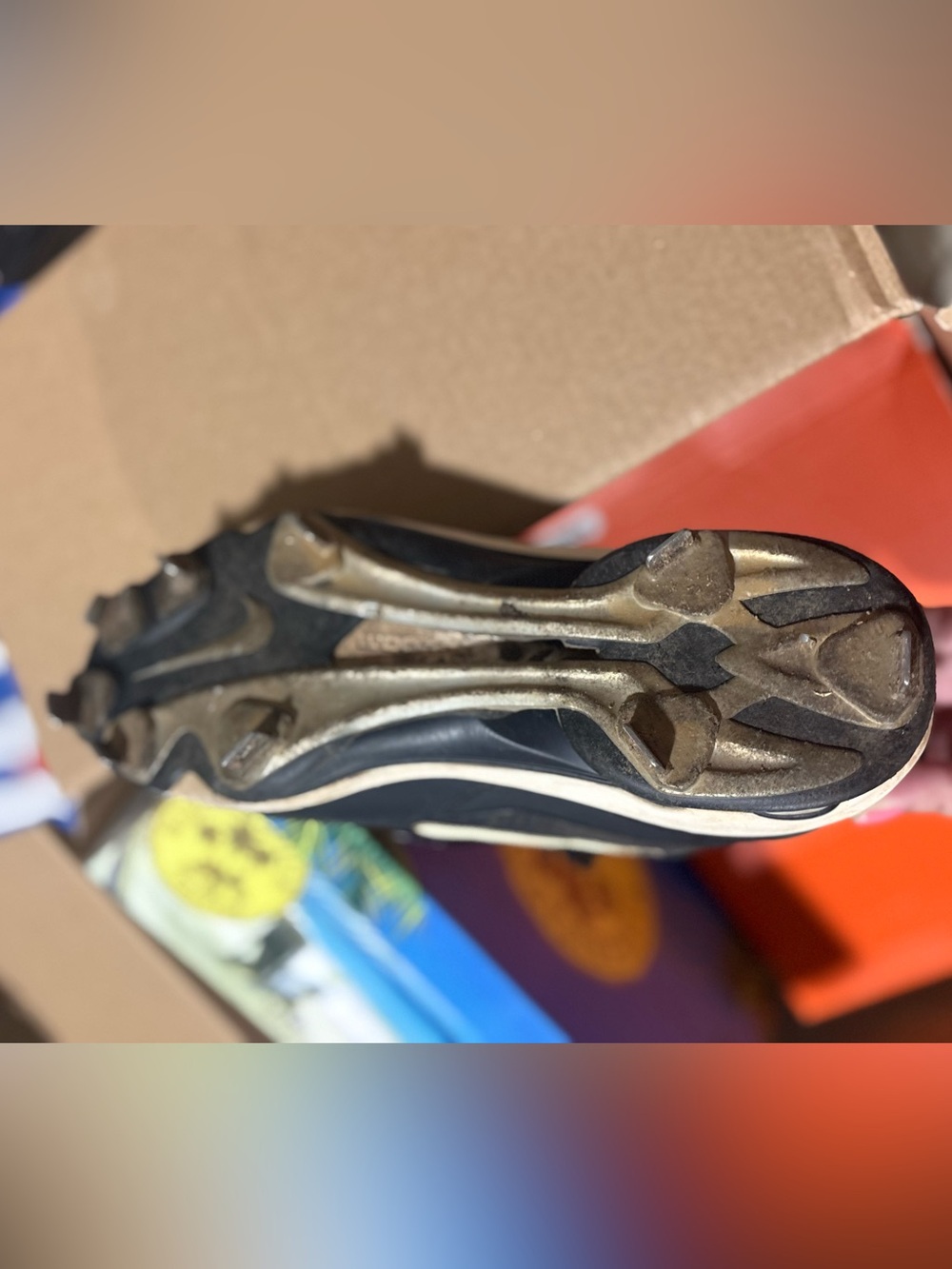Nike Shox Metal Men's Black and White Athletic Baseball Soccer Cleats Size 11 - Picture 6 of 9